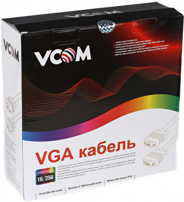 Кабель монитор-SVGA card (15M-15M) 10м 2 фильтра VCOM <VVG6448-10M> VCOM VGA (m) - VGA (m) 10м Кабель монитор-SVGA card (15M-15M) 10м 2 фильтра VCOM <VVG6448-10M> VCOM VGA (m) - VGA (m) 10м