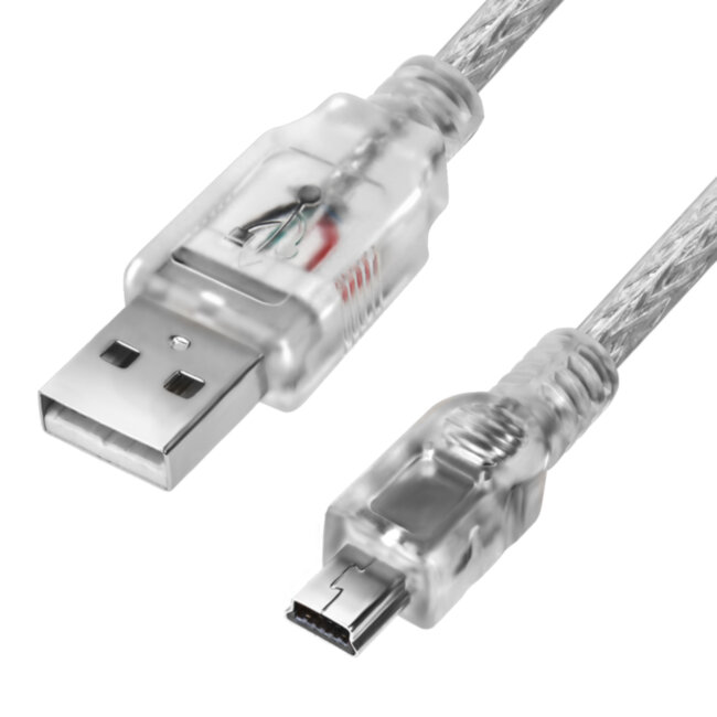 Greenconnect Кабель 3.0m USB 2.0, AM/mini 5P, прозрачный, 28/28 AWG, экран, армированный, морозостойкий, GCR-50795 Greenconnect Greenconnect USB 2.0 Type-AM - miniUSB 3м