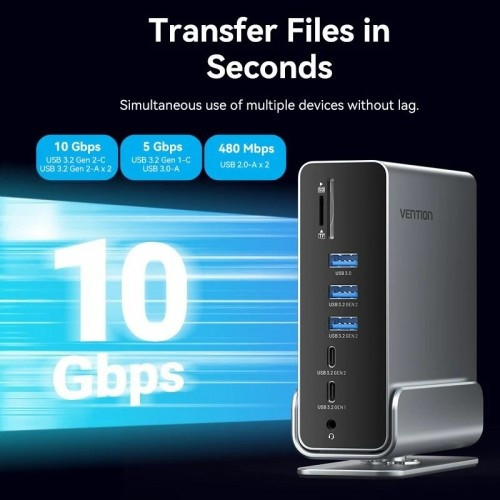 Мультифункциональная док-станция Vention USB Type C 15 в 1 Vention TPUH0 Мультифункциональная док-станция Vention USB Type C 15 в 1 Vention TPUH0