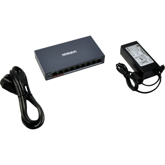 Сетевой неуправляемый коммутатор HiWatch DS-S908P(B)