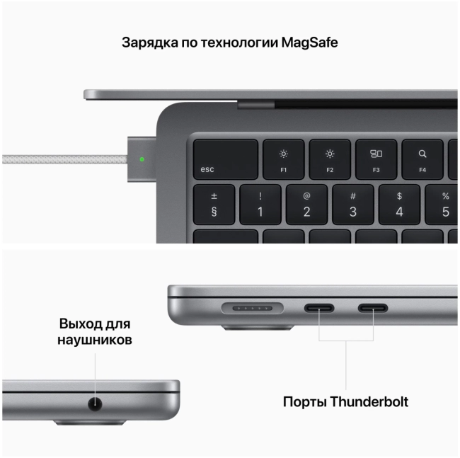 Ноутбук Apple Ноутбук Apple MacBook Air 13.6", M2 (8/10 core) 8GB/512GB Space Gray/US (MLXX3LL/A) Ноутбук Apple Ноутбук Apple MacBook Air 13.6", M2 (8/10 core) 8GB/512GB Space Gray/US (MLXX3LL/A)