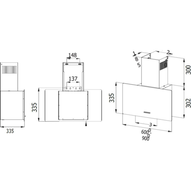 Вытяжка навесная EVELUX Evelux Flex 60 BG