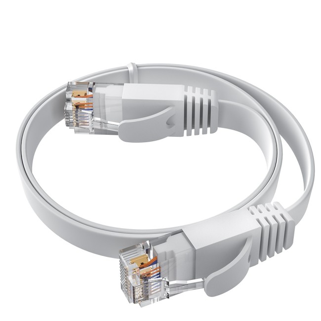 GCR Патч-корд PROF плоский прямой 1.0m, UTP медь кат.6, белый, 30 AWG, ethernet high speed 10 Гбит/с, RJ45, T568B, GCR-52847 Greenconnect RJ45(m) - RJ45(m) Cat. 7 U/UTP PVC 1м GCR Патч-корд PROF плоский прямой 1.0m, UTP медь кат.6, белый, 30 AWG, ethernet high speed 10 Гбит/с, RJ45, T568B, GCR-52847 Greenconnect RJ45(m) - RJ45(m) Cat. 7 U/UTP PVC 1м