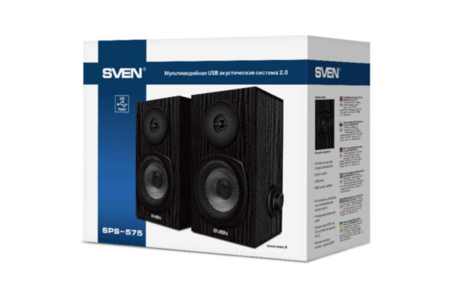 SVEN SPS-575, чёрный, акустическая система 2.0, USB, мощность 2x3 Вт(RMS) SVEN SPS-575