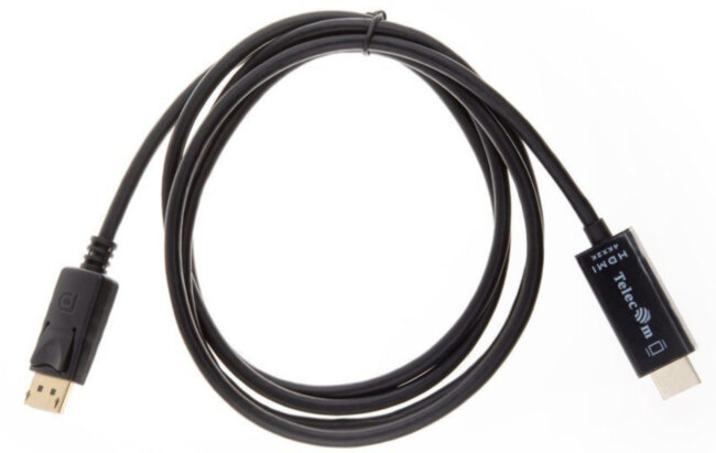 Кабель-переходник DisplayPort M-> HDMI M 4K@30Hz 1.8m Telecom [TA811-1.8M) Telecom 1.8м DisplayPort M to HDMI M 4K@30Hz Кабель-переходник DisplayPort M-> HDMI M 4K@30Hz 1.8m Telecom [TA811-1.8M) Telecom 1.8м DisplayPort M to HDMI M 4K@30Hz