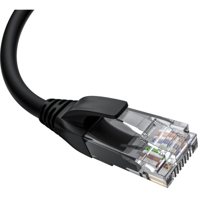 GCR Патч-корд прямой 1.5m UTP кат.5e, черный, верхний угол, литой, ethernet high speed, RJ45, T568B Greenconnect GCR-53906