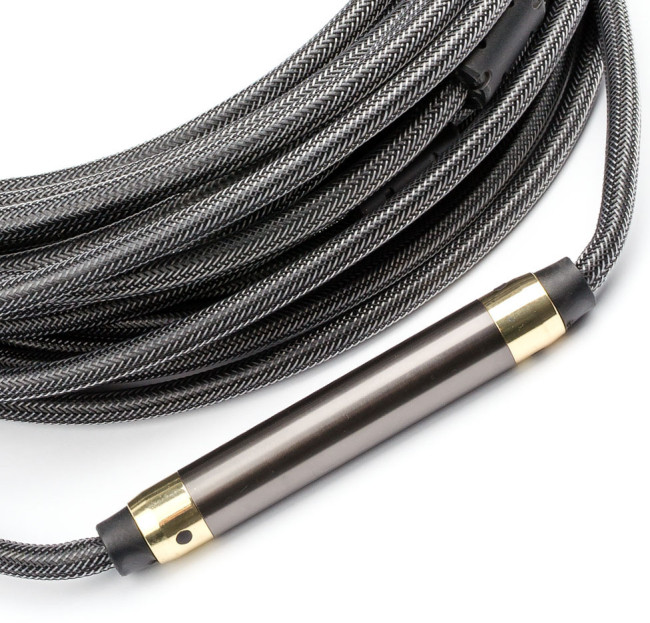 Кабель HDMI 15 м (HIGH speed, Metal gold, в чулке, в пакете) ATcom HDMI (m) - HDMI (m) 15 м