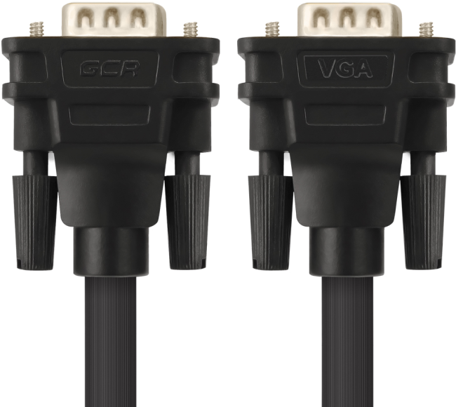 Greenconnect Кабель SVGA 10.0м чёрный, позолоченные контакты, ферритовые кольца, OD8.0mm. 15M / 15M Premium GCR-VM2VM2-10.0m, 28/28 AWG, двойной экран Greenconnect VGA (m) - VGA (m) 10м
