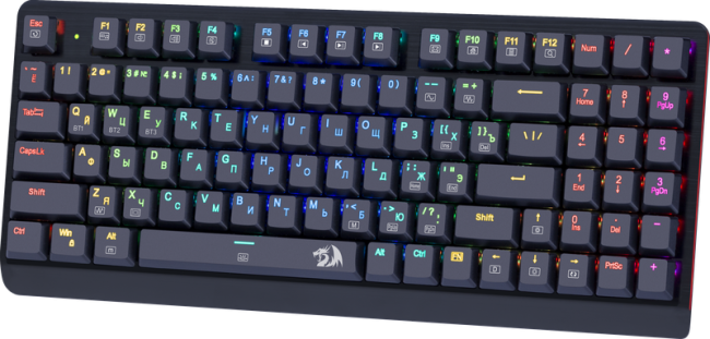 Redragon Беспроводная клавиатура Dragonwarrior RGB,тонкая,94клавиш,б.п. Defender 70520