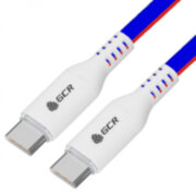 GCR Кабель 1.0m Type C-C POWER DELIVERY 18 W, быстрая зарядка, ТРИКОЛОР Россия, AL case белый, белый ПВХ, GCR-54961 Кабель Greenconnect 1 м (GCR-54961)