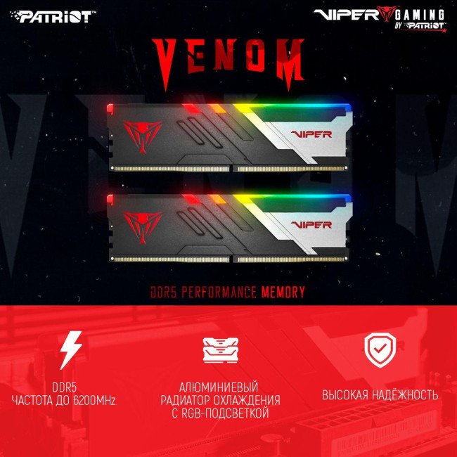 Память DDR5 2x16Gb 7400MHz Patriot PVVR532G740C36K Память DDR5 2x16Gb 7400MHz Patriot PVVR532G740C36K