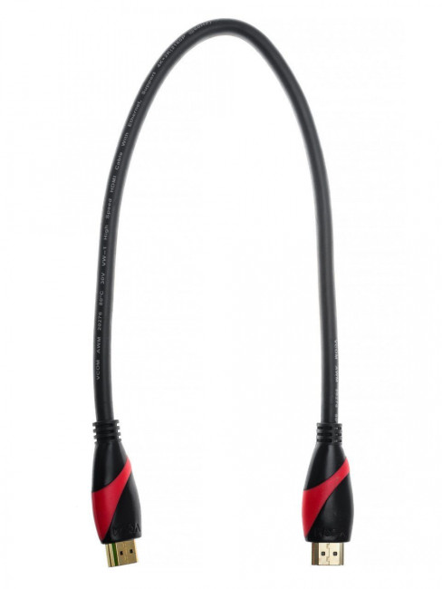 Кабель HDMI 19M/M ver. 2.0 black red, 0.5m VCOM <CG525-R-0.5> VCOM HDMI (m) - HDMI (m) 0.5м