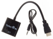 Кабель-переходник HDMI(M) -> VGA(F)+аудио 1080p@60Hz 0.2m  Telecom [TA559] Telecom 0.2м HDMI(M) to VGA(F)+аудио 1080p@60Hz
