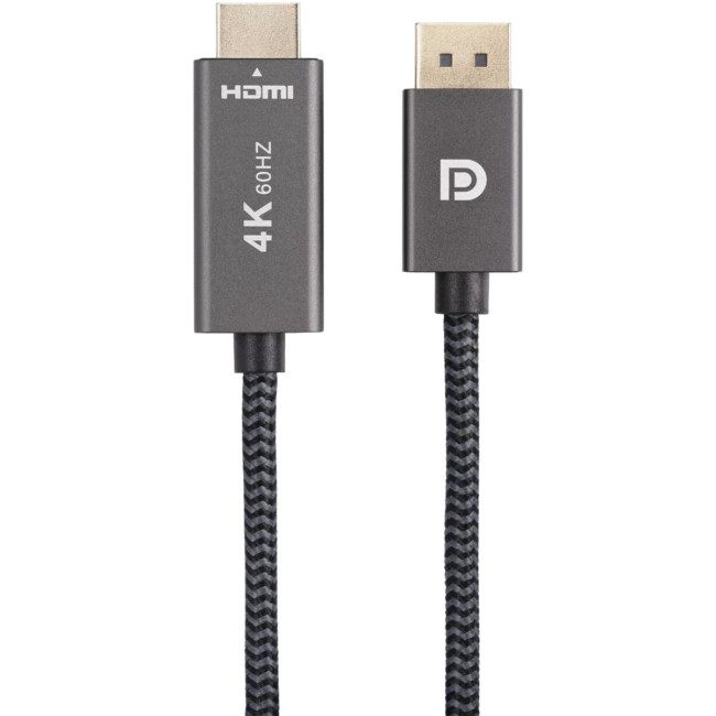 Кабель DisplayPort M-> HDMI M 4K@60Hz 1.8m Telecom,оплетка (TA561M-1.8M) VCOM TA561M-1.8M