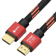 GCR Кабель PROF 1.0m HDMI 2.0, BICOLOR ECO Soft капрон, AL корпус красный, HDR 4:2:2, Ultra HD, 4K 60 fps 60Hz/5K*30Hz, 3D, AUDIO, 18.0 Гбит/с, 28AWG, GCR-54506 Greenconnect GCR-54506