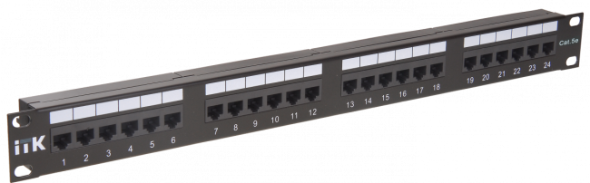 1U патч-панель кат.5Е UTP, 24 порта (IDC Dual) ITK PP24-1UC5EU-D05 1U патч-панель кат.5Е UTP, 24 порта (IDC Dual) ITK PP24-1UC5EU-D05