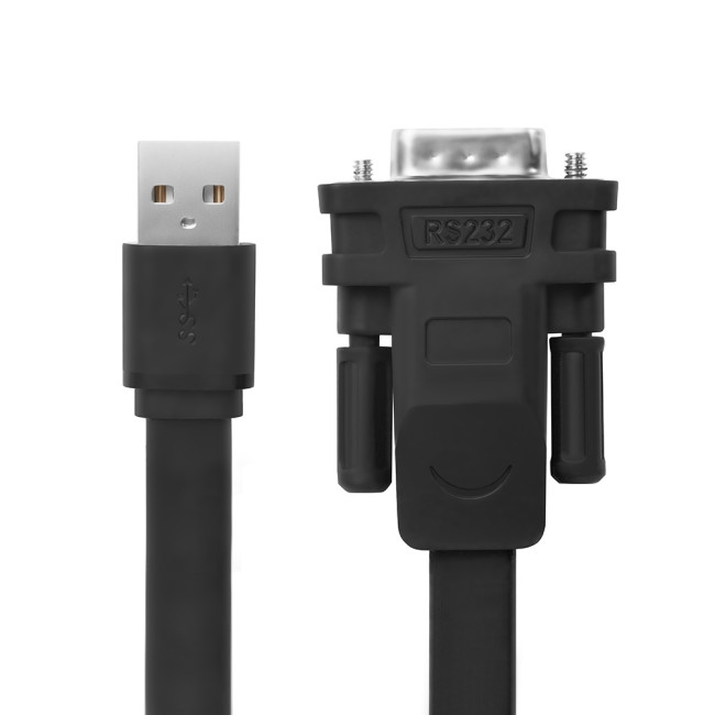 Greenconnect Конвертер-переходник 1.0m плоский, черный, 28/26 AWG, USB 2.0 AM / DB9 RS-232 PROF GCR-UOC5M-BCG-1.0m, чипсет PL2303RA Greenconnect 1.0м плоский, черный, 28/26 AWG, USB 2.0 AM / DB9 RS-232 PROF, чипсет PL2303RA