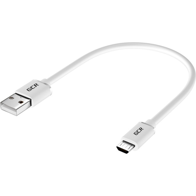GCR Кабель 0.15m MicroUSB, белый, быстрая зарядка, 28/24 AWG, GCR-53360 Greenconnect GCR-53360