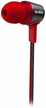 Внутриканальные стереонаушники с микрофоном SVEN E-190M, черный-красный Sven E-190M