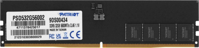 Память DDR5 32GB 5600MHz Patriot PSD532G56002 Память DDR5 32GB 5600MHz Patriot PSD532G56002