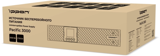 Линейно-интерактивный ИБП, конвертируемый форм-фактор, с разъемами C13, мощностью 3000 Ва Ippon 1976002