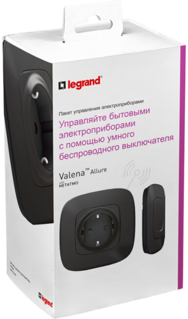 VLN-a АНТ Пакет упр.быт.эл-пр. Пакет для управления бытовыми электроприборами. Умная розетка 2К+З 16А 230В + умный беспроводной 1-клавишный выключатель. Цвет Антрацит VLN-a АНТ Пакет упр.быт.эл-пр. Пакет для управления бытовыми электроприборами. Умная розетка 2К+З 16А 230В + умный беспроводной 1-клавишный выключатель. Цвет Антрацит