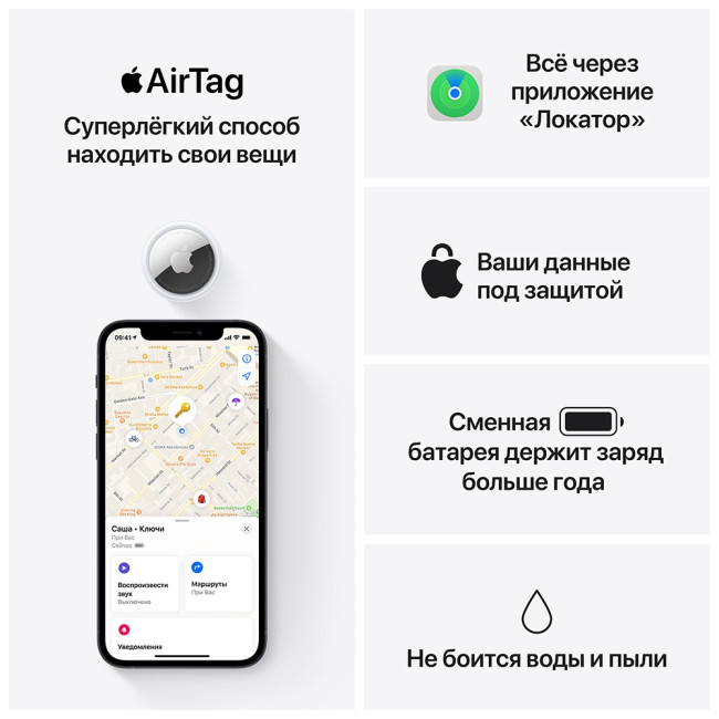 Трекер Apple AirTag 1 Pack (MX532) Трекер Apple AirTag 1 Pack (MX532)