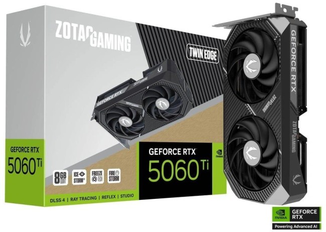 Видеокарта Zotac GAMING GeForce RTX 5060 Ti Twin Edge 8Gb (ZT-B50610E-10M) Видеокарта Zotac GAMING GeForce RTX 5060 Ti Twin Edge 8Gb (ZT-B50610E-10M)