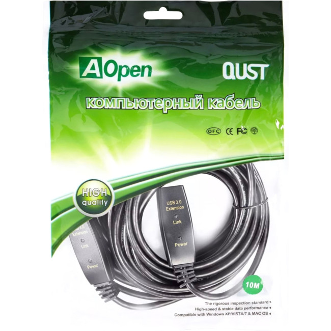 Кабель-адаптер USB3.0-repeater, удлинительный активный <Am-->Af> 10м iOpen (Aopen/Qust)<ACU827A-10M> VCOM ACU827A-10M