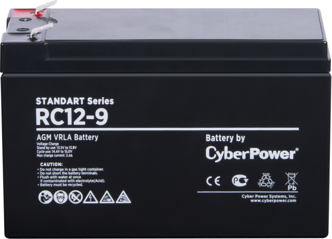 Аккумуляторная батарея SS CyberPower RC 12-9 / 12 В 9 Ач Батарея аккумуляторная для ИБП CyberPower Standart series RС 12-9 Аккумуляторная батарея SS CyberPower RC 12-9 / 12 В 9 Ач Батарея аккумуляторная для ИБП CyberPower Standart series RС 12-9