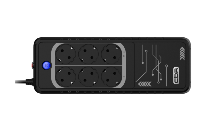 Резевный ИБП в плоском корпусе "Brick" CBR LGT-650H-6F-LDB