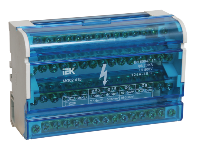 Шины на DIN-рейку в корпусе (кросс-модуль) ШНК 4х15 3L+PEN ИЭК IEK YND10-4-15-125 Шины на DIN-рейку в корпусе (кросс-модуль) ШНК 4х15 3L+PEN ИЭК IEK YND10-4-15-125