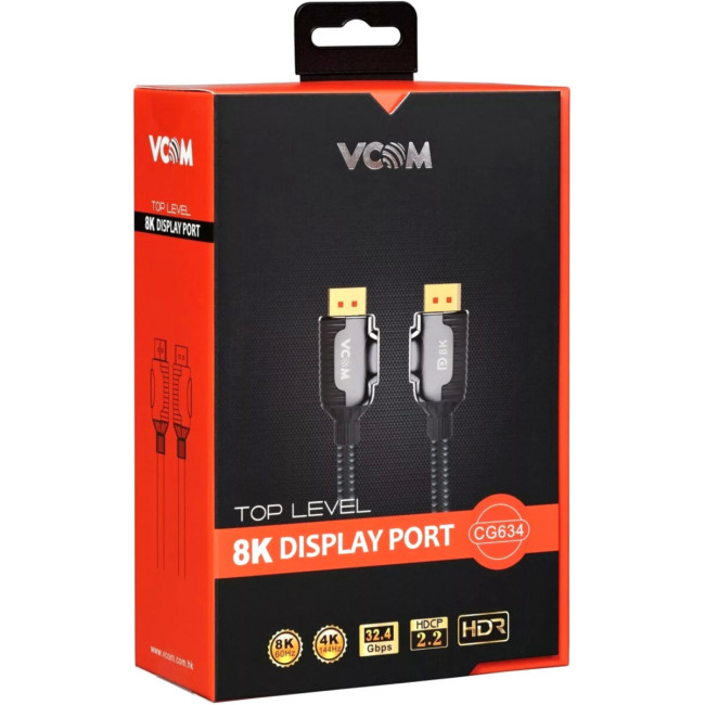 Кабель соединительный DISPLAY PORT v1.4, 8K@60Hz, 0.5m VCOM <CG634-0.5M> VCOM CG634-0.5M Кабель соединительный DISPLAY PORT v1.4, 8K@60Hz, 0.5m VCOM <CG634-0.5M> VCOM CG634-0.5M