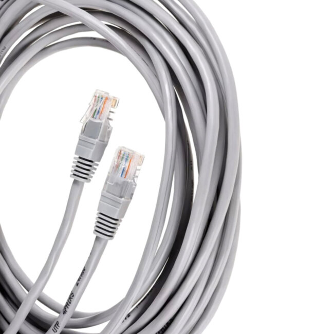 Патчкорд литой "Telecom" UTP кат.5е 10,0м серый VCOM NA102--10M