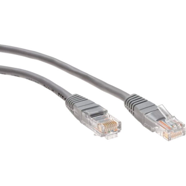 Патчкорд литой "Telecom" UTP кат.5е 10,0м серый VCOM NA102--10M