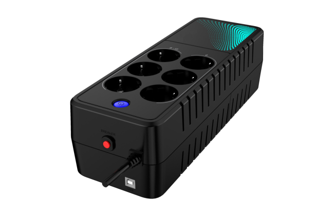 Резевный ИБП в плоском корпусе "Brick" CBR LGT-850H-6F-LDB