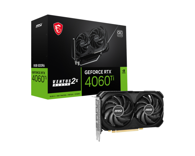 Видеокарта MSI GeForce RTX 4060 VENTUS 2X BLACK 8G OC Видеокарта MSI GeForce RTX 4060 VENTUS 2X BLACK 8G OC