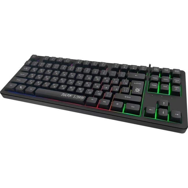 Defender Проводная игровая клавиатура Dark Lord GK-580 RU, черный,радужная,87кнопок Defender 45580