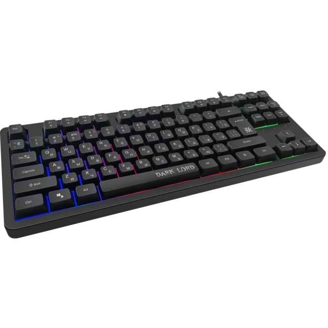 Defender Проводная игровая клавиатура Dark Lord GK-580 RU, черный,радужная,87кнопок Defender 45580
