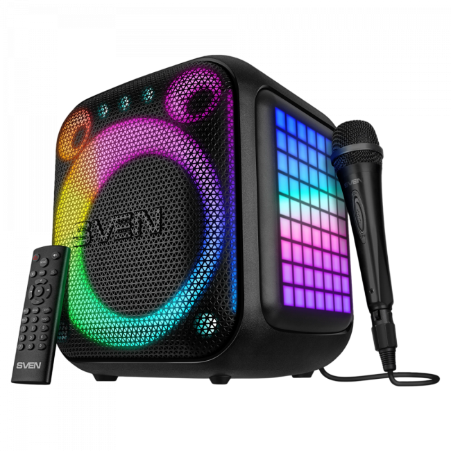 SVEN PS-880, черный, акустическая система 1.0, мощность 110 Вт (RMS), Bluetooth, FM, USB, microSD, LED-дисплей, встроенный аккумулятор Sven SV-022853 SVEN PS-880, черный, акустическая система 1.0, мощность 110 Вт (RMS), Bluetooth, FM, USB, microSD, LED-дисплей, встроенный аккумулятор Sven SV-022853