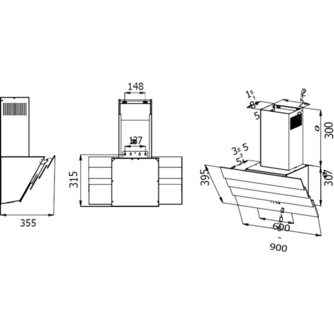 Вытяжка наклонная EVELUX EVELUX King 60 BG