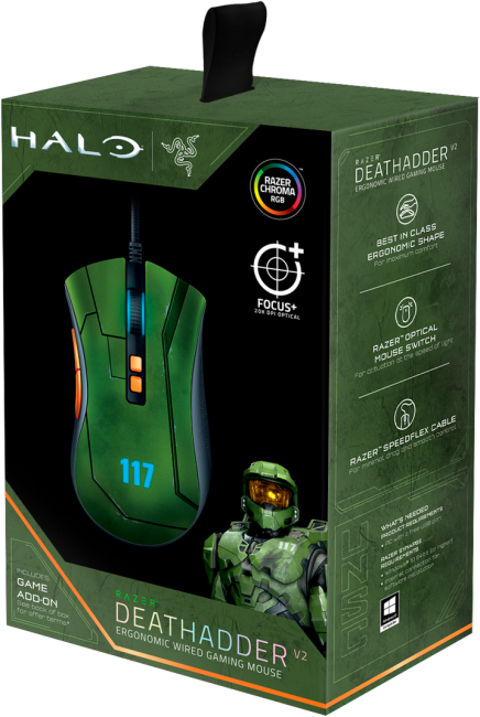 Игровая мышь Razer  DeathAdder V2 - HALO Infinite Ed. mouse Razer DeathAdder V2