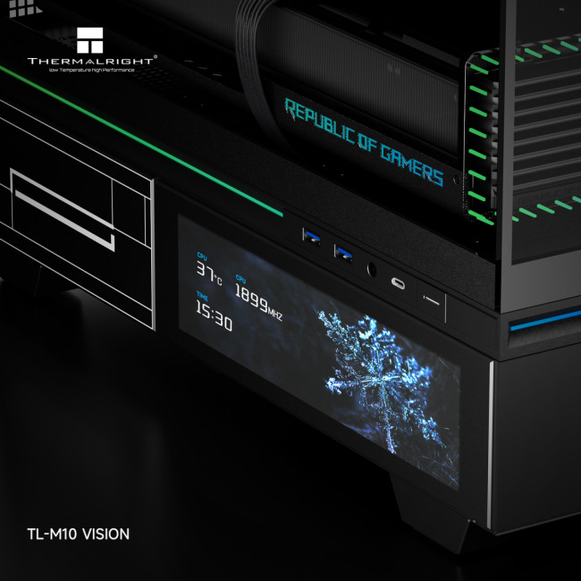 Корпус без блока питания Thermalright M10 Vision FAN4-C Black Корпус без блока питания Thermalright M10 Vision FAN4-C Black