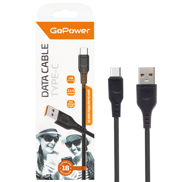 Кабель GoPower GP01T USB (m)-Type-C (m) 1.0м 2.4A ПВХ черный (1/800) Кабель GoPower GP01T (00-00018566) Кабель GoPower GP01T USB (m)-Type-C (m) 1.0м 2.4A ПВХ черный (1/800) Кабель GoPower GP01T (00-00018566)