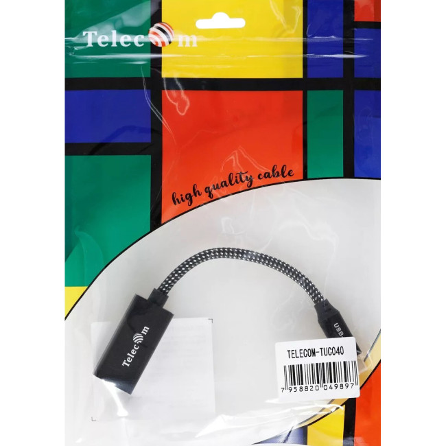 Адаптер USB Type-Cm---->HDMI(f) , 4K@120HZ 8K@ 30Hz, Alum  Shell,Telecom  0.15м<TUC040> VCOM TUC040