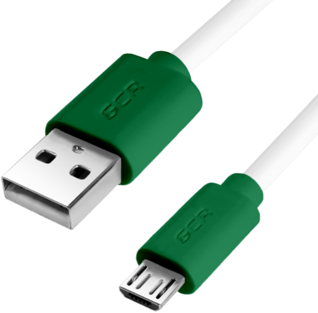 Greenconnect Кабель 0.5m USB 2.0, AM/microB 5pin, белый, зеленые коннекторы, 28/28 AWG, экран, армированный, морозостойкий, GCR-51499 Greenconnect  USB 2.0 Type-AM - microUSB 2.0 (m) 0.5м