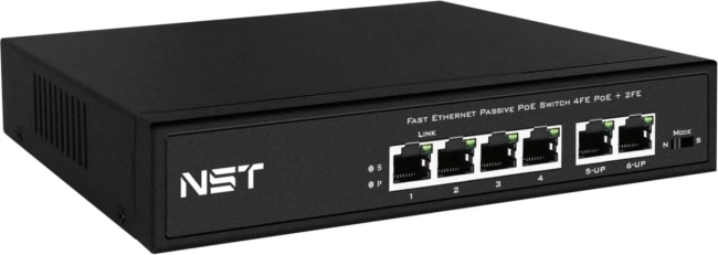 Passive PoE коммутатор Fast Ethernet NST NS-SW-4F2F-P/A Passive PoE коммутатор Fast Ethernet NST NS-SW-4F2F-P/A