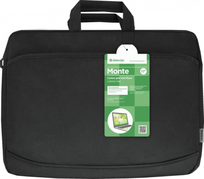 Defender Сумка для ноутбука Monte 17'' черный, органайзер Defender Monte 17"