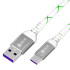 GCR Кабель 1.0m, TypeC, быстрая зарядка 18W, поддержка QC, PD, бело-зеленый, AL case серебро, 28/24 AWG, GCR-55288 Greenconnect GCR-55288