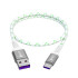 GCR Кабель 1.0m, TypeC, быстрая зарядка 18W, поддержка QC, PD, бело-зеленый, AL case серебро, 28/24 AWG, GCR-55288 Greenconnect GCR-55288